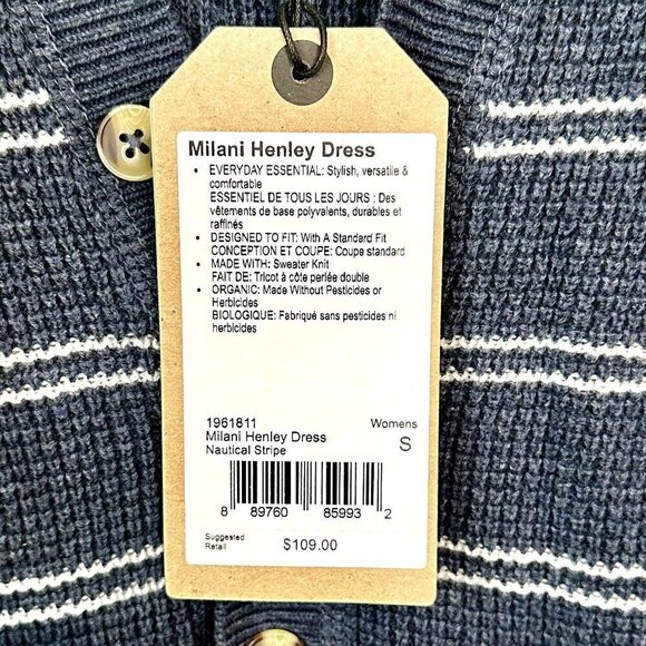 NWT Prana Milani Henley Dress in Nautical Stripe - Size Small - Picture 3 of 9